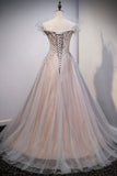 Cute lace long A line prom dress evening dress HZ1023
