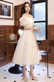 Sweet A line sequins short prom dress HZ1023