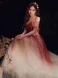 Burgundy sequins long prom dress formal dress HZ1023