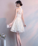 Cute tulle lace short prom dress party dress HZ1023