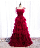 Black tulle long prom gown evening dress HZ1023