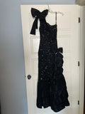 Olive Green/Black Gorgeous Shiny Exquisite Beading One Shoulder Long Style Sequin Party Dress Prom Dress Evening Dress HZ1023