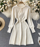 Sweater A line long sleeve sweater dress HZ1023