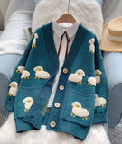 Cute sheep pattern sweater long sleeve sweater sweater coat spring and autumn clothing HZ1023