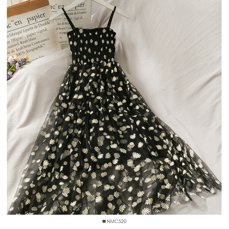 Super fairy Daisy mesh suspender dress HZ1023