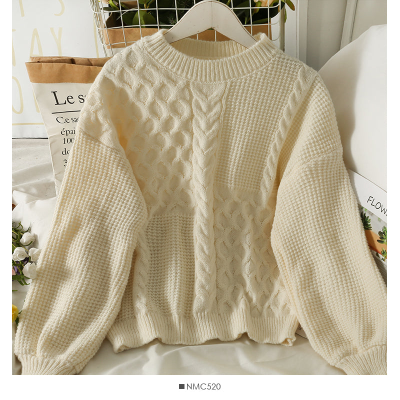 Sweater women's Plaid loose thin Pullover Sweater HZ1023