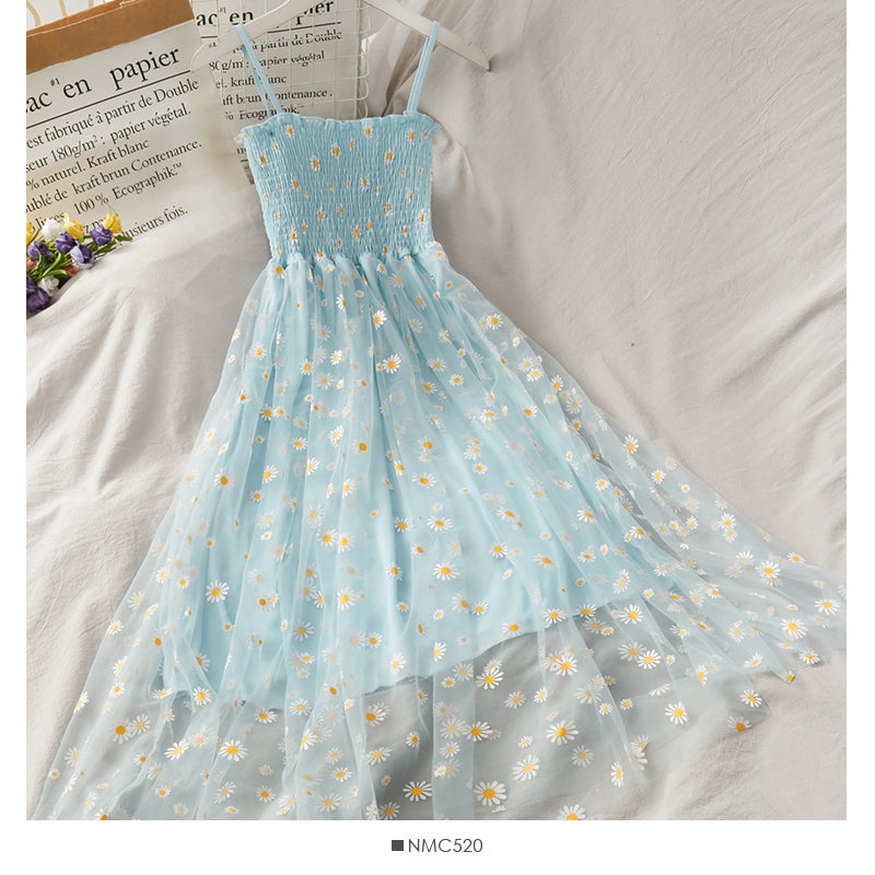 Super fairy Daisy mesh suspender dress HZ1023