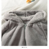 Korean loose and thin large pocket hooded Plush warm coat for women HZ1023