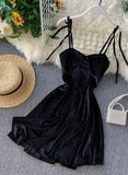 Cute A line velvet short dress women's dress HZ1023