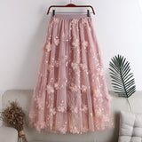 Cute A line tulle applique skirt HZ1023