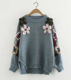 Lovely flowers long sleeve sweater HZ1023