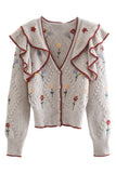 Embroidered layered decorative sweater design sweater coat HZ1023