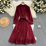 Simple V Neck Long Sleeve Dress A Line Fashion Dress HZ1023