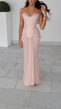 Pink vintage elegant beaded A-line lace ball gown evening dress HZ1023